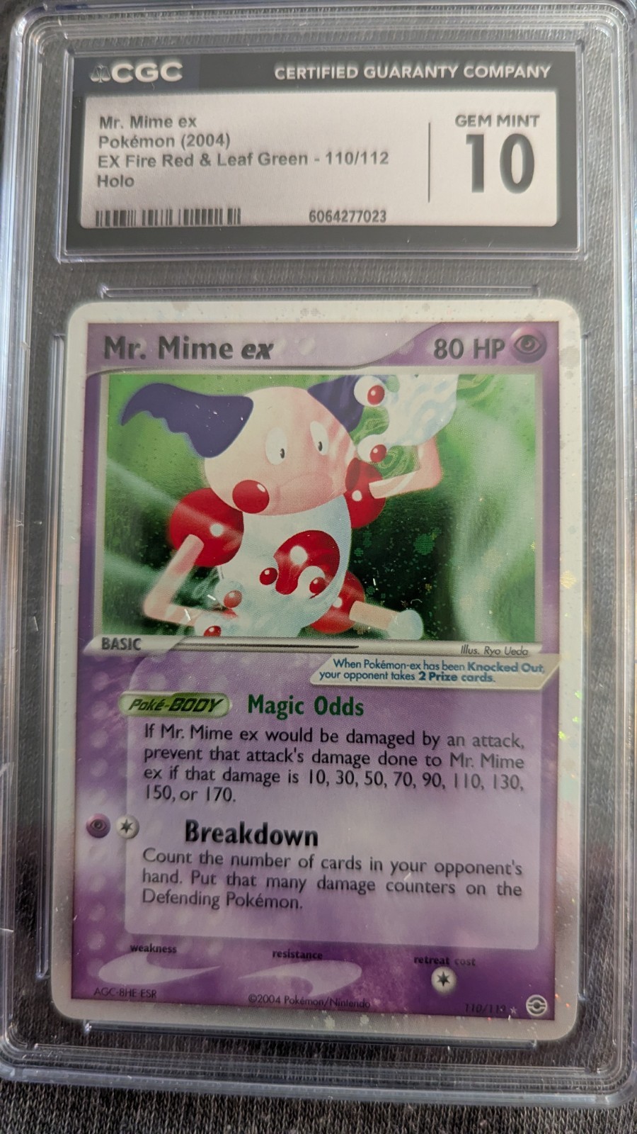 Mr Mime EX 110/112 (Right)  Fire Red Leaf Green Holo CGC 10 Gem Mint