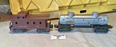 Vintage Lionel O/O-27 #6017 caboose #6465 Sunoco tank car