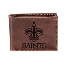 Team Sports America NFL New Orleans Saints Brown Wallet Bi-Fold Officiall...