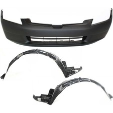 Front Bumper Cover Kit Includes Left Right Fender Liner For 2003-05 Honda Accord