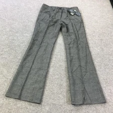 Gant Pants Womens 12 Black Gray GNH Wide Wool Glen Plaid Dress Trousers Work