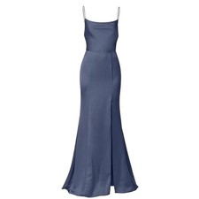 Amsale NWT Chloe Elegant Satin Evening Gown in Slate Size 14