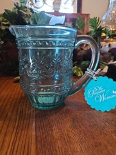 The Pioneer Woman Cassie Teal Embossed Pitcher Discontinued Special Edition