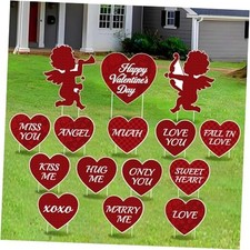 15 PCS Valentine's Day Decorations Valentine's Day Yard Signs, Valentines Love
