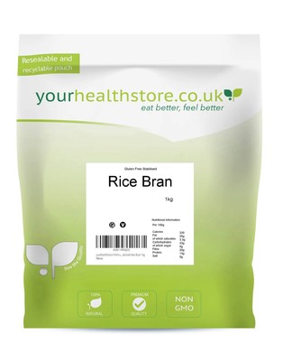 yourhealthstore Premium Glutenfreie gentechnikfreie stabilisierte Reiskleie 1kg