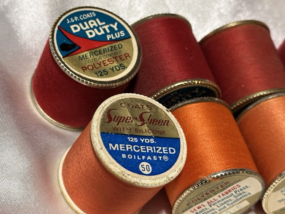 LOT of 8 J & P’s Coats RED/ORANGE #128-A, #135-C Thread 300 Yd VARIOUS - Image 2 of 4