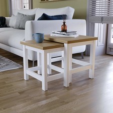 Arlington Nest of 2 Tables Side End Modern Table Set MDF Square Furniture