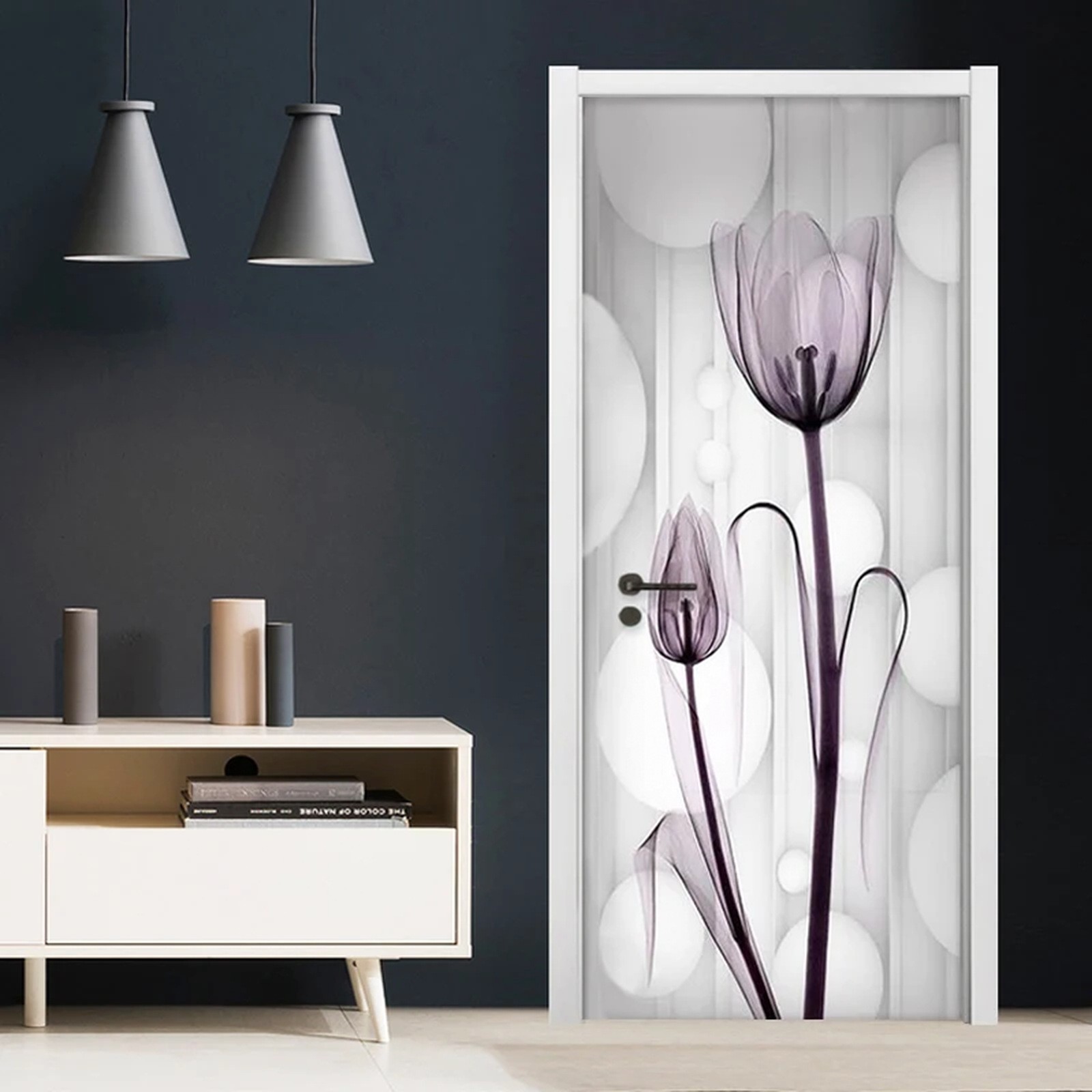 Modern Simple Transparent Flower Tulips Photo Wallpaper 3D Living Room