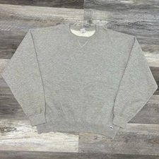 Vintage Y2K Russell Athletic Heather Gray Mens 2XL Blank Crewneck Sweatshirt