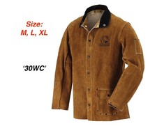 Black Stallion 30WC Split Cowhide Welding Jacket, 30" Length, Size: M, L, XL