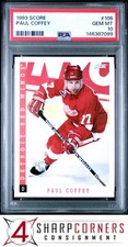 1993 SCORE #106 PAUL COFFEY RED WINGS HOF POP 3 PSA 10