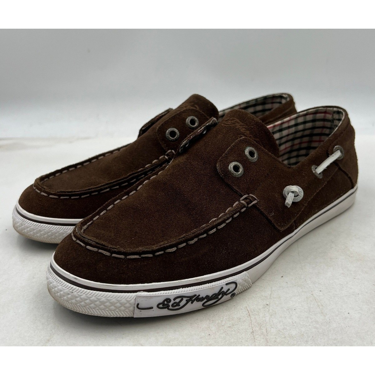 Ed Hardy Shoes Womems Sz 10 Nalo Brown Suede Boat Shoes Loafers Slip On Ed Hardy Shoes Womems Sz 10 Nalo Brown Suede Boat Shoes  main image 4