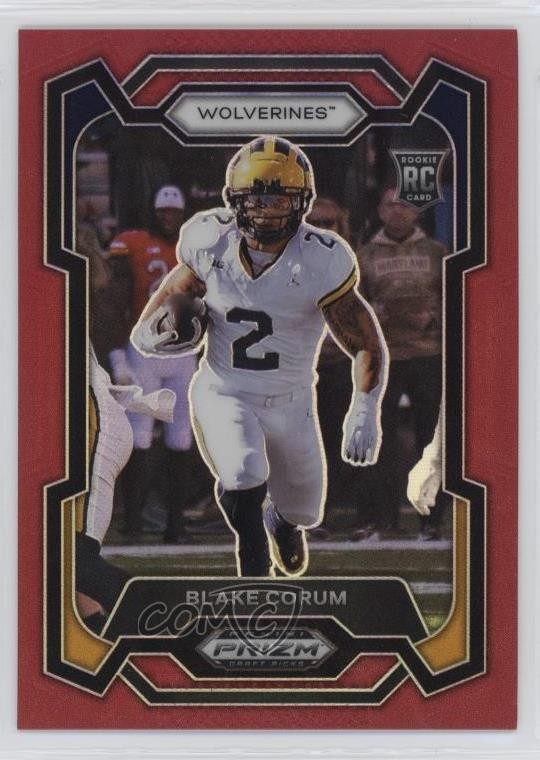 2024 Panini Prizm Draft Picks Red Prizm 30/299 Blake Corum #128 Rookie RC