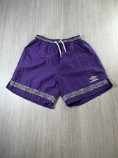 Umbro Nylon Shorts Vintage 90s Aztec Geometric Trim Purple Mens M Made In USA