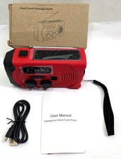 2000mAh Emergency Weather Radio, Portable Power Bank with SOS Alarm, AM/FM  LED