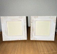 Set of 2 Ornate White Square Wooden Photo Fra...