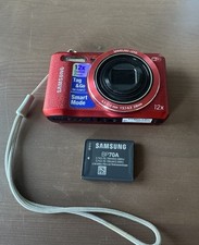 Samsung WB35F 16.2MP Red Digital Camera Wi-Fi 12X Zoom W/ Battery Tested Works