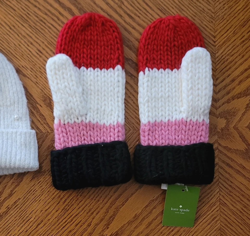 SOMBRERO DE INVIERNO DE PUNTO PARA MUJER Y GUANTES DE PUNTO A JUEGO, PRESENTE, NUEVO CON TODAS LAS ETIQUETAS Foto 3 de 4