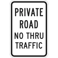 Lyle T1-1019-Hi_12X18 Private Drive & Road Traffic Sign, 18 In H, 12 In W,