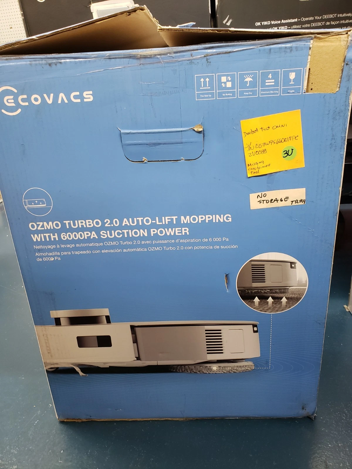 ECOVACS DEEBOT TEO OMNI Robot Wifi App Voice Enabled Vacuum Cleaner & Mop - READ