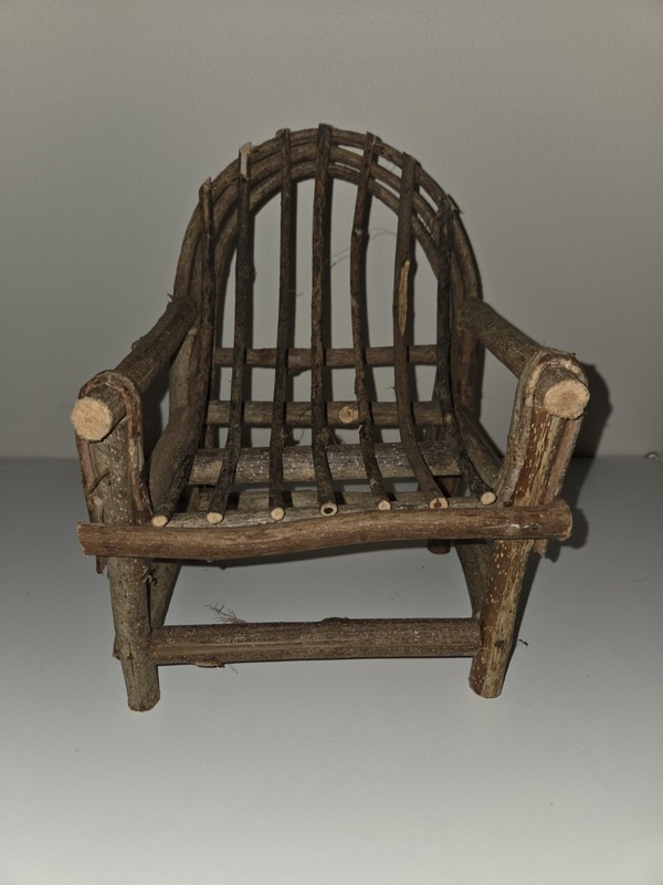 Vintage Handmade Bent Wood Twig Doll Chair, Fits 18" dolls, Beautiful Condition