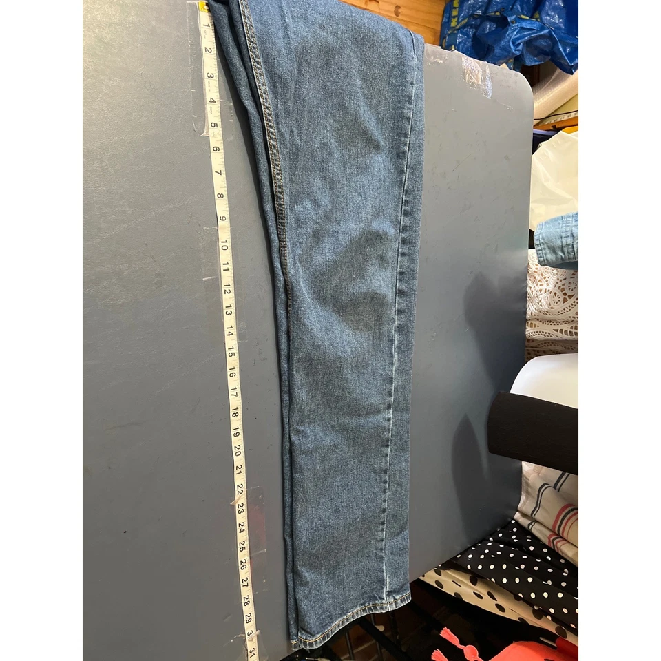 Levi Strauss 505 Mens 36x34 Blue Denim Straight Fit Jeans Pants - Image 4 of 4