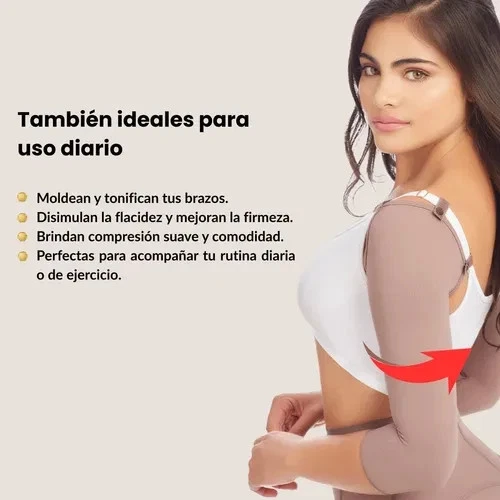 Faja Colombiana para brazos Mangas de alta compresión postoperatorias moldeador - Image 2 of 4