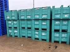 12 x Green DOLAV Plastic Pallet Box Storage Bin 1200 X 1000mm Heavy Duty