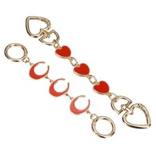 2Pcs Purse Strap Extender, 6.7" and 5.9" Bag Replacement, Red Heart and Moon