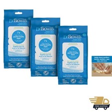 Baby Wipes Plastic-Free Hypoallergenic 120 Count Pack for Bottles Toys