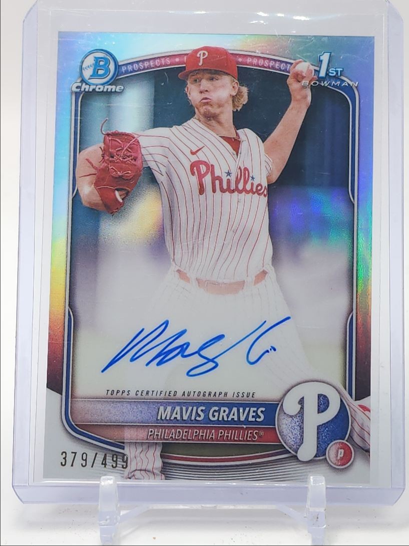 MAVIS GRAVES 2025 BOWMAN CHROME 1ST AUTOGRAPH REFRACTOR AUTO /499 Q2283