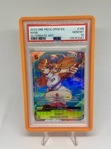 One piece Nami Two Legends Foil Alternate Art OP08-106 English PSA 10