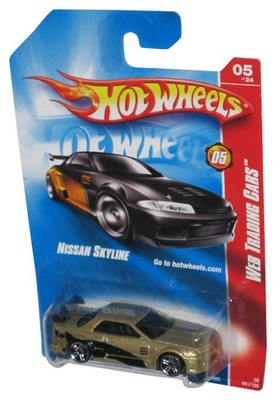 Hot Wheels Web Trading Cars 5/24 (2007) Nissan Skyline Gold Toy Car 081/196