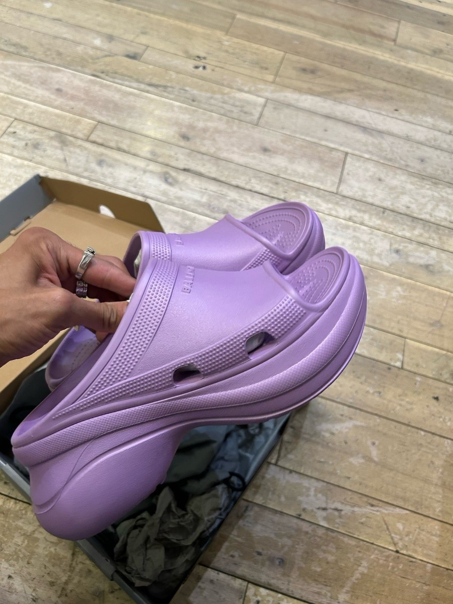 Size 40 - 10W- Balenciaga x Crocs Pool Slides - Purple / Lavender