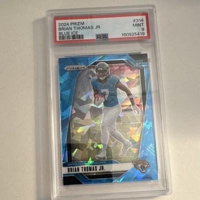 Panini 2024 Prizm Rookies Brian Thomas Jr. #314 Blue Ice /99 PSA 9 Jaguars