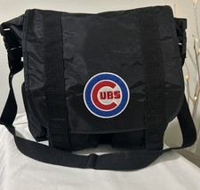 MLB Baseball Chicago Cubs Diaper Laptop Messenger Bag Black With Crossbody Strap