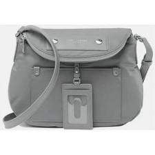 Marc Jacobs Natasha Crossbody Bag Preppy Nylon Rock Gray Silver Hardware NWT