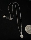 Organic Pearl CZ Modernist Sterling Silver 925 Beaded Chain Necklace 17” — photo 4