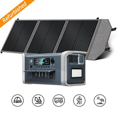 1800W/1600W Portable Power Station 1024Wh LiFePO4 Generator, 95W Solar Panel