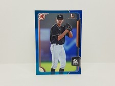 2015 Bowman Draft #162 Justin Jacome, Marlins - Blue Parallel (001/150) BOOKEND!