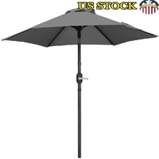 Patio Umbrella Hexagonal Sunshade W/ Tilt Crank Easy Assembly UV Resistant New