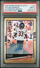 2020 PANINI DONRUSS OPTIC AUTO-BRONZE #123 JAYLON JOHNSON PSA 9 AUTO 10