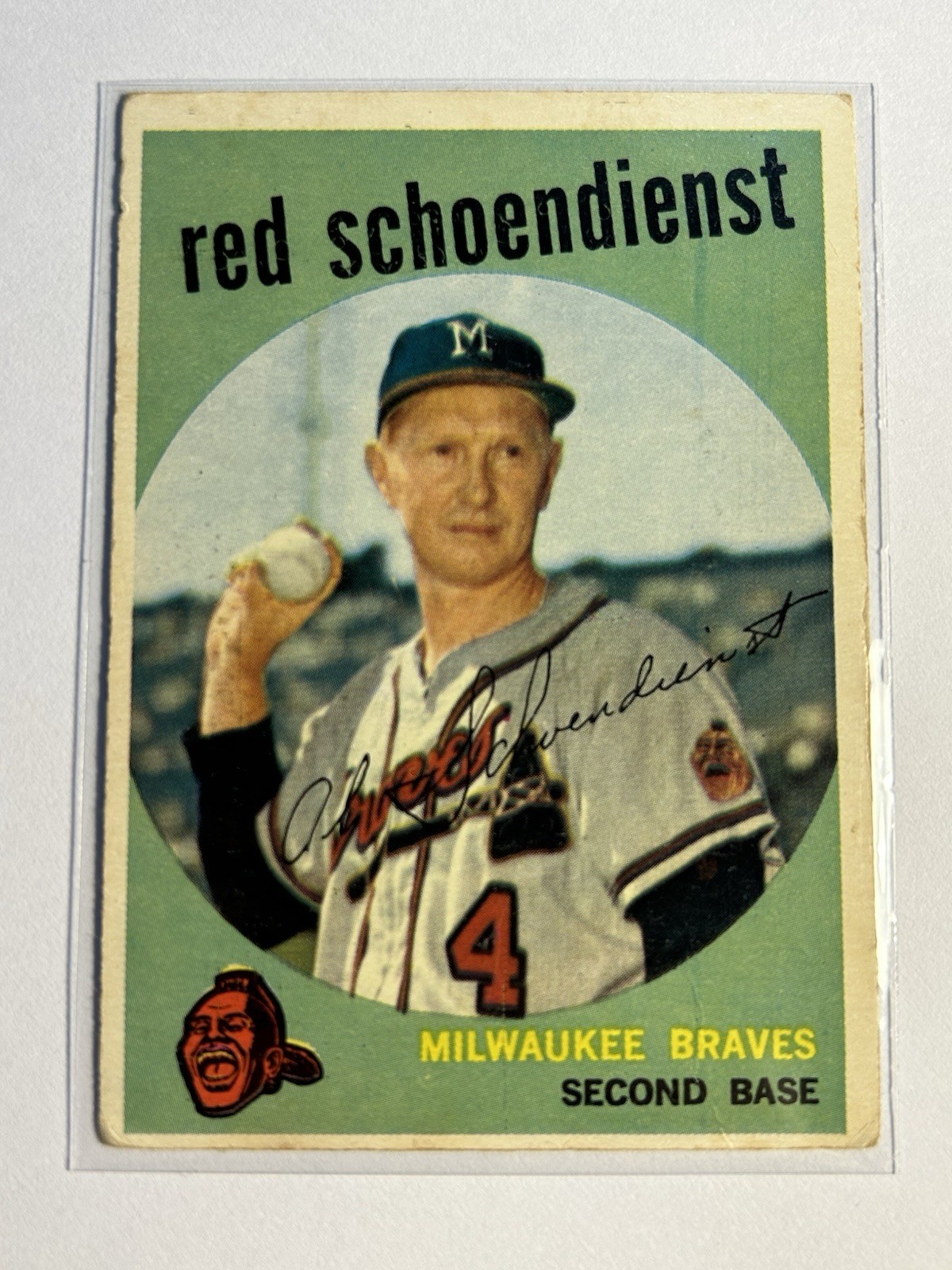 1959 Topps Baseball Red Schoendienst #480 - Milwaukee Braves Legend #2