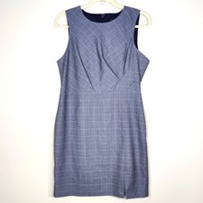 Banana Republic Windowpane Plaid Sheath Dress 8P Office Siren Career
