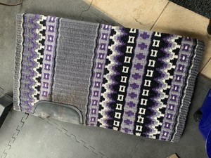 Oversized Western Show Pad Used Grey Black Purple White