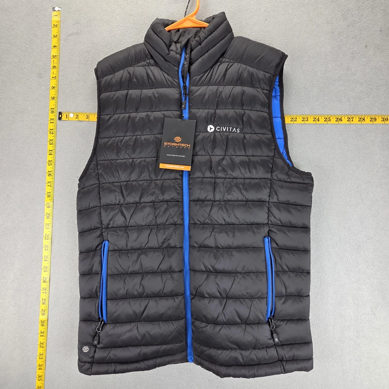 Stormtech Stavanger Thermal Vest Mens Medium Black Quilted Packable Insulated