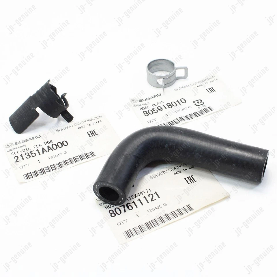 OEM Genuine SUBARU Baja Impreza WRX Forester Oil Cooler Hose With 2 Clamps Set - Imagem 3 de 4