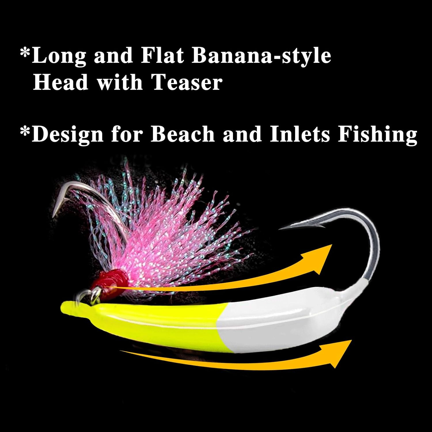 5 Pack Fishing Jig Heads, Swimbait Jigs Pompano Jigs with Teaser Hooks, Surf Fis - Image 3