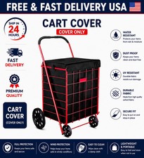 Folding Grocery Basket Cart Shopping Wheel Large Utility Laundry18"X15"X24" BAG 