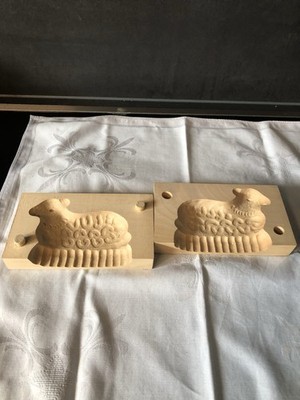 Butterform 2-tlg. Buttermodel aus Ahornholz für 100 g Butter Motiv: Lamm